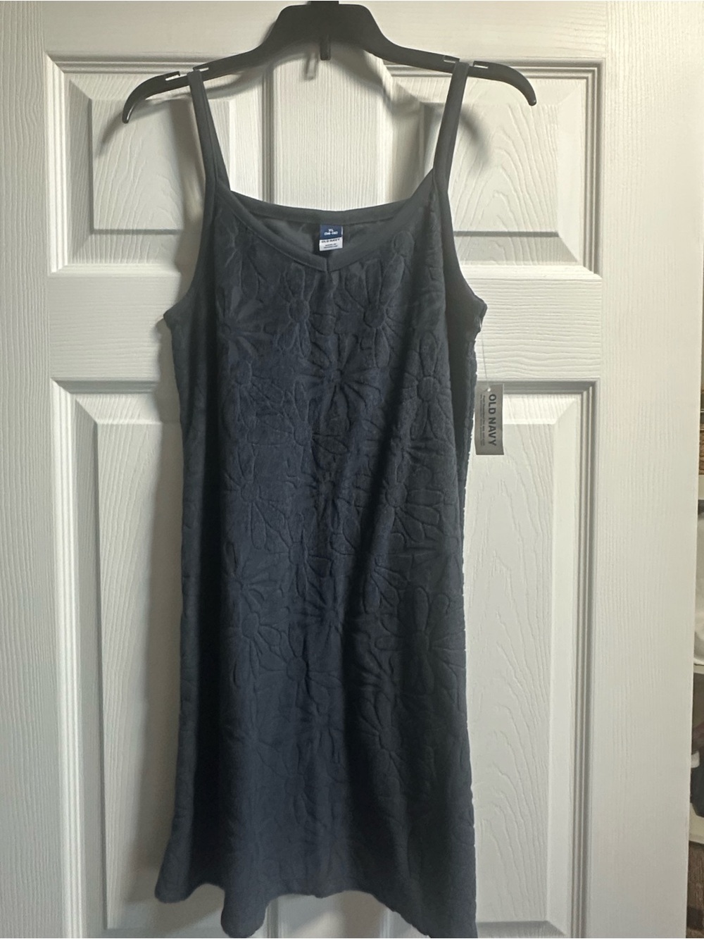Old Navy Black Floral-Texture Tank Dress